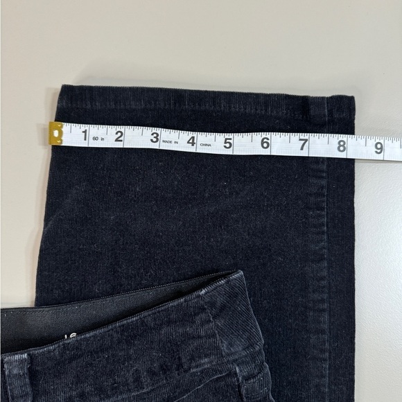 Corduroy Black Pull On Straight Leg Womens 16 Spooky Fall Witchy Comfort Stretch - Picture 5 of 13